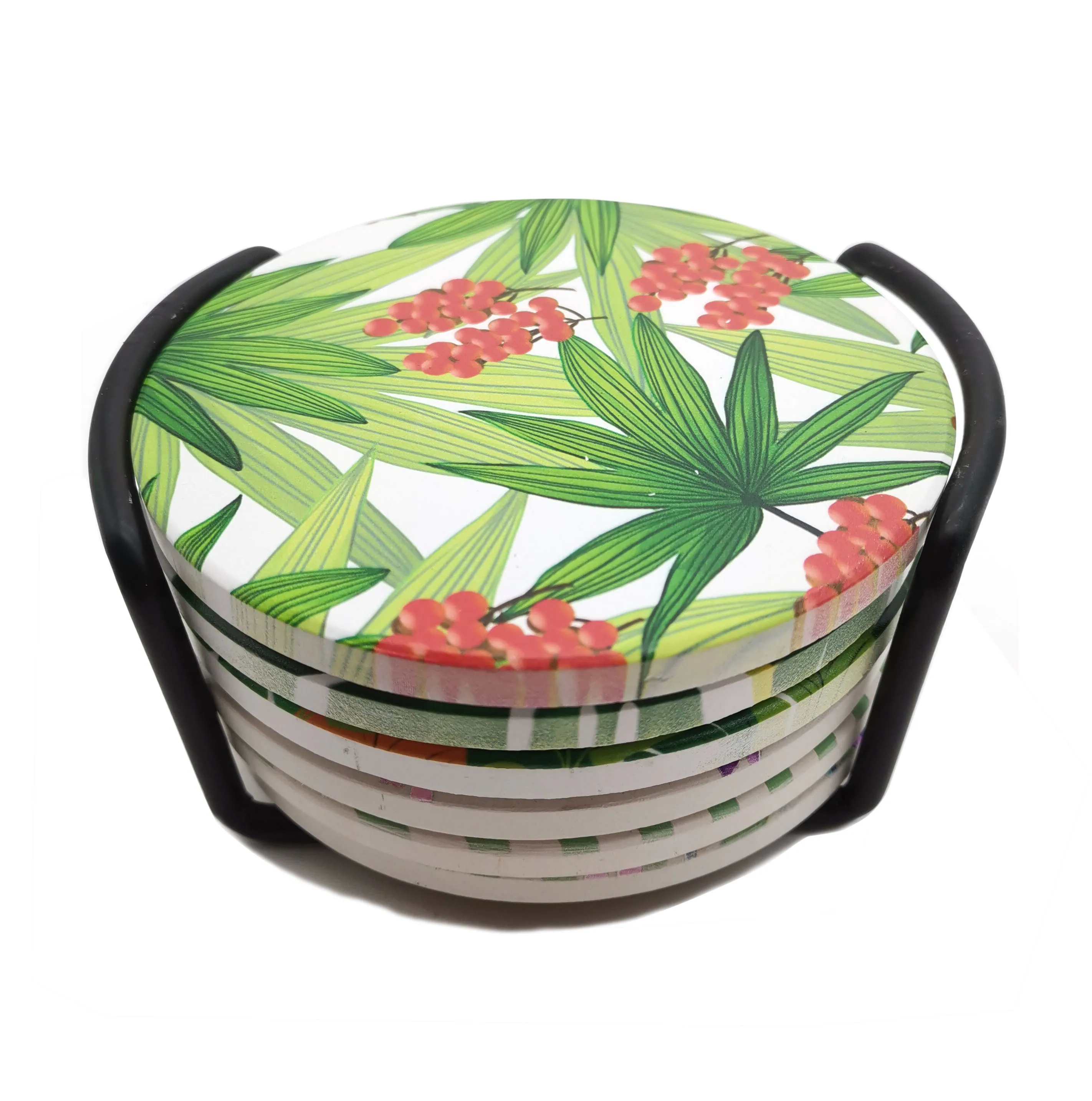 Monstera Blatt muster UV-bedruckte Keramik untersetzer Absorbent Home Decor  Zubehr Matten & Pads