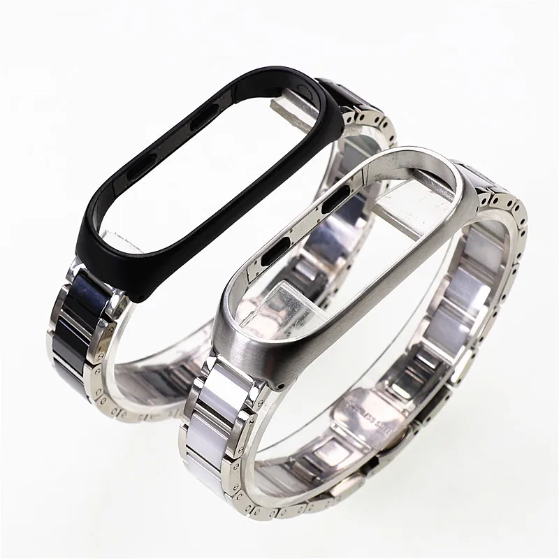 

Stainless steel metal wristband for xiaomi mi band 4 ceramic mi band 5 metal strap