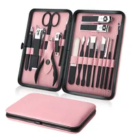 

Manicure Set Professional Nail Clippers Kit Pedicure Care Tools- Stainless Steel Women Grooming Kit 18Pcs for Travel or Home