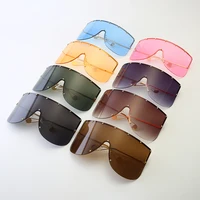 

2020 New Transparent One Piece Lens Sun Shade Glasses Women Clear Candy Color Star Decorations Oversized Sunglasses