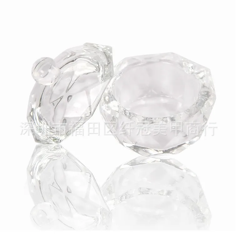 

Acrylic Nail Cup Clear Crystal Bowl Acrylic Powder Liquid Holder Dappen Dish Nail Art Tool Salon Equipment