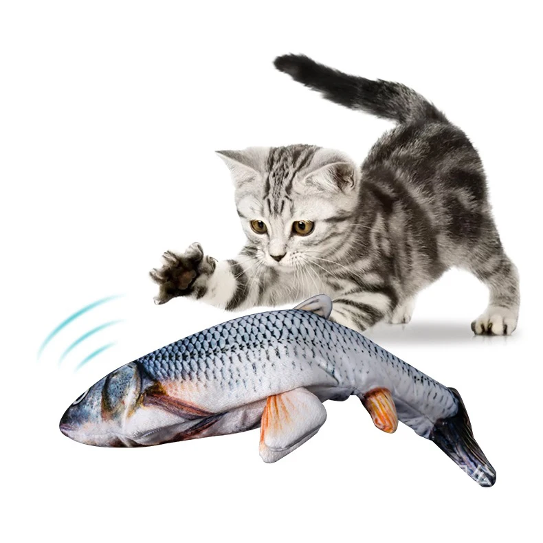 

Wholesale Amazon Best Usb Charging Plush Fish Toy Electric Simulation Fish Interactive Floppy Smart Pet Kicker Fish Toy For Cat, More than 20