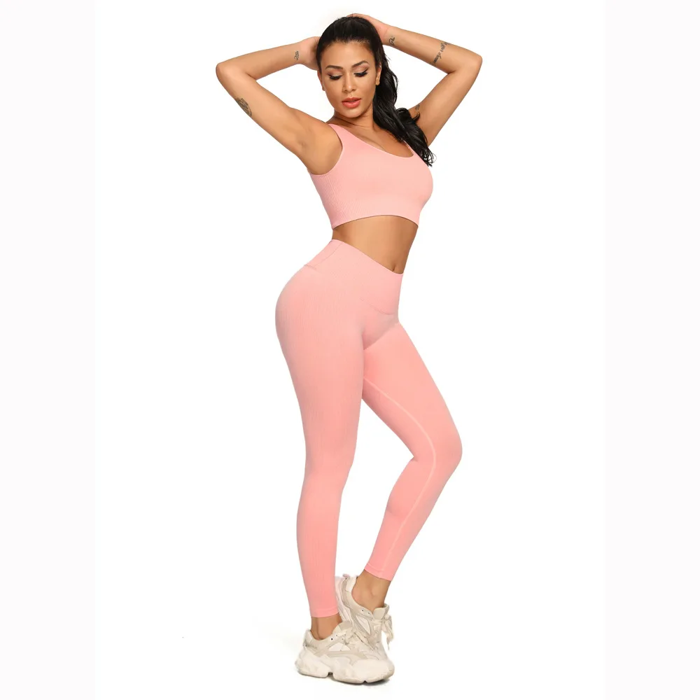

High Waisted Workout Fitness Short Skirt Two Piece Gym Leggings Set, Customized colors