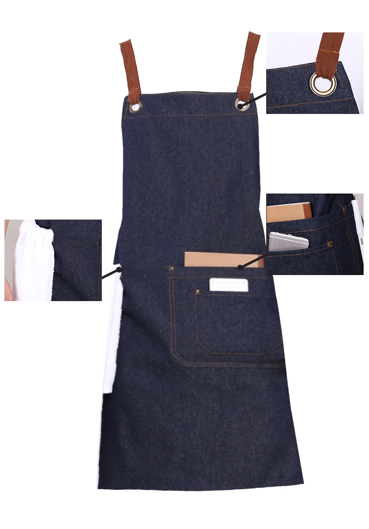Denim Apron Black Apron Barista Denim Apron Denim Jeans Men Crossback