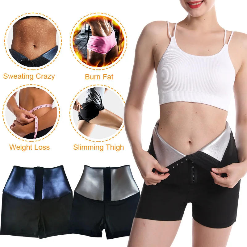 

Buckle Coated Pants Women High Waist Skinny Leggings Sweat Cycling Fitness Yoga Shorts