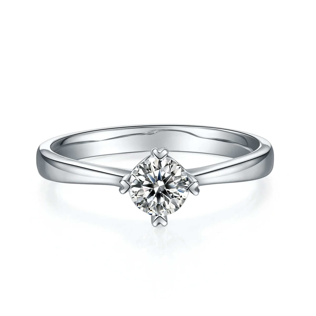 

NINE'S 925 Sterling Silver Ring Ladies With Hearts and Arrows Moissanite Engagement Ring Silver Jewelry, Gold, silver, rose gold