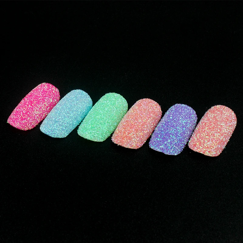 

Amazon Hot selling Chunky Glitter for Cosmetic Makeup Nail Art Decoration Glitter Powder holographic, 6 colors