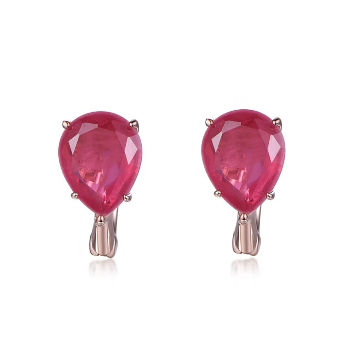

Wholesale Fancy Ruby Earrings Water Drop Female Stud Earrings