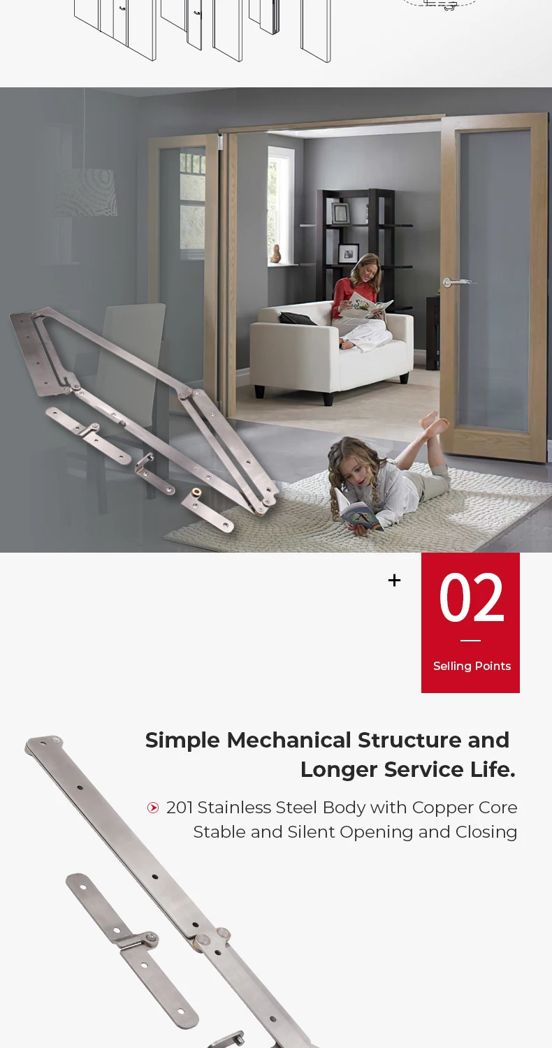 180 Degree Bifolding Door Hardware Full Access Folding Door Fittings