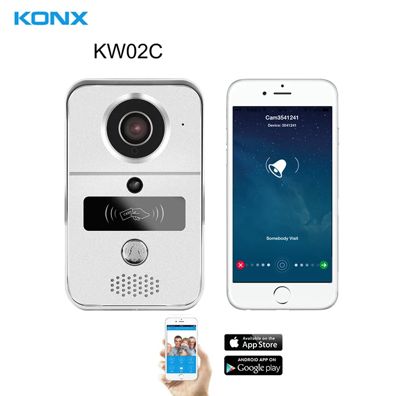 

KW02C 720P H.264 Smart WiFi Video Door Phone intercom Doorbell Wireless Unlock IR CUT Night Vision Motion Decetion Alarm