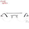2019 Good reputation high quality double bridge round rimless eyeglass frame