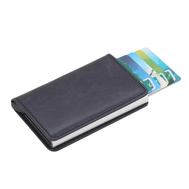 

RFID blocking credit card holder metal business card holder for men, Black, coffee, brown, dark blue, red