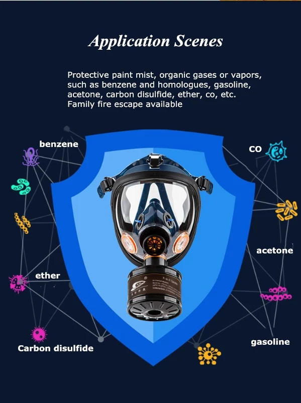 Ppe Plus Full Face Chlorine Tear Gas Mask Bong For Agriculture Spraying