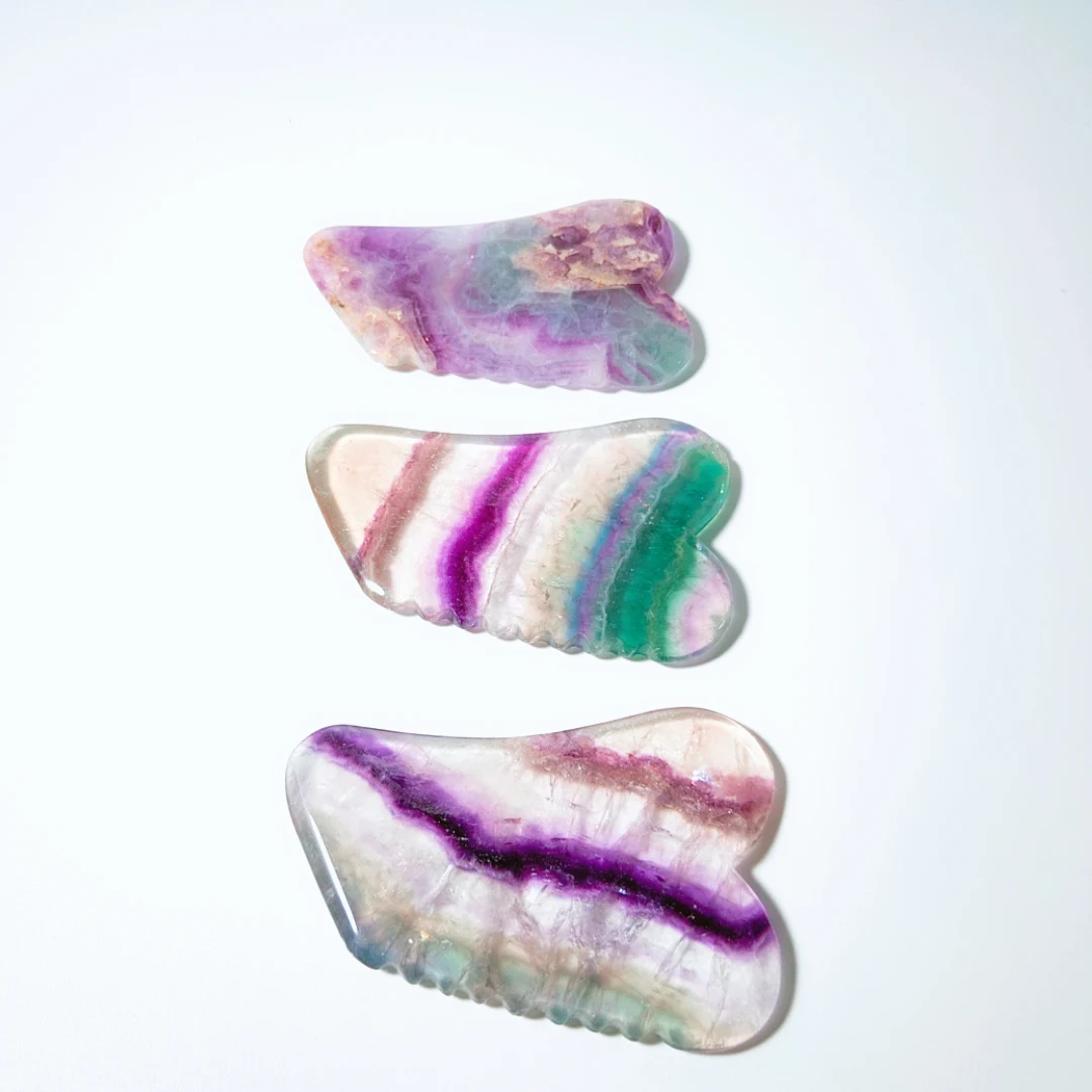 

Good price jagged shape jade guasha fluorite 100% natural jade gua sha