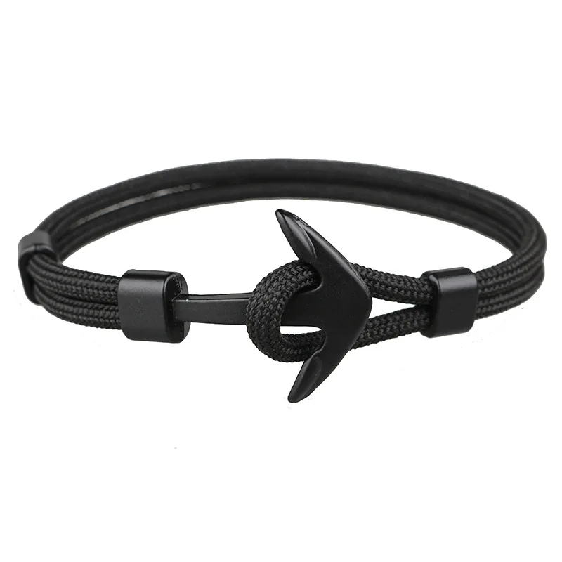 

Fashion Handmade Multi-color Paracord Black Anchor Bracelet for Sale 10pcs/set