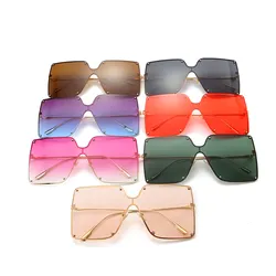 Rimless rectangle square women sunglasses 2021 hig