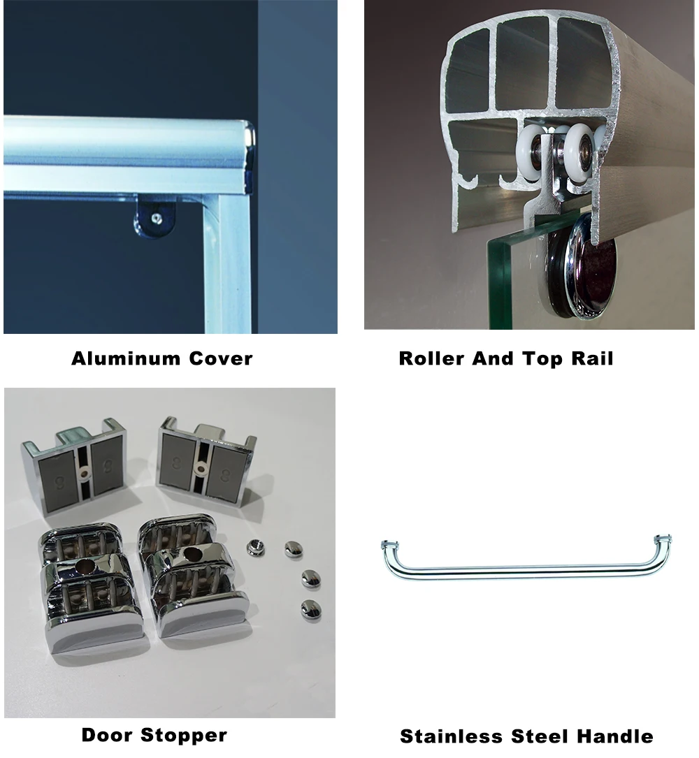 6011 Aluminum Alloy Frame Sliding Shower Glass Door