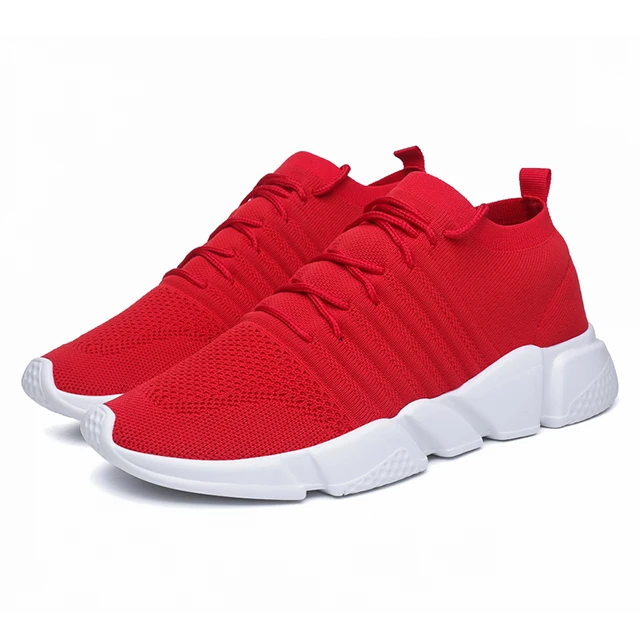 

2019 sneakers stocks running RED Mesh sport men casual shoes