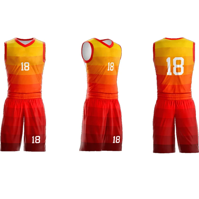 

OEM Custom Orange Quick Dry Youth Training Uniform Sublimation Printed Color Design Basketball Jersey