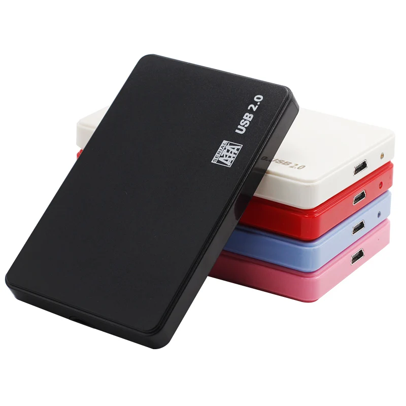 

2.5 Inch Hard Disk Drive Case Plastic Usb2.0 Sata Hdd External Box Tool-Free Factory Wholesalet, Black,blue,red,silver