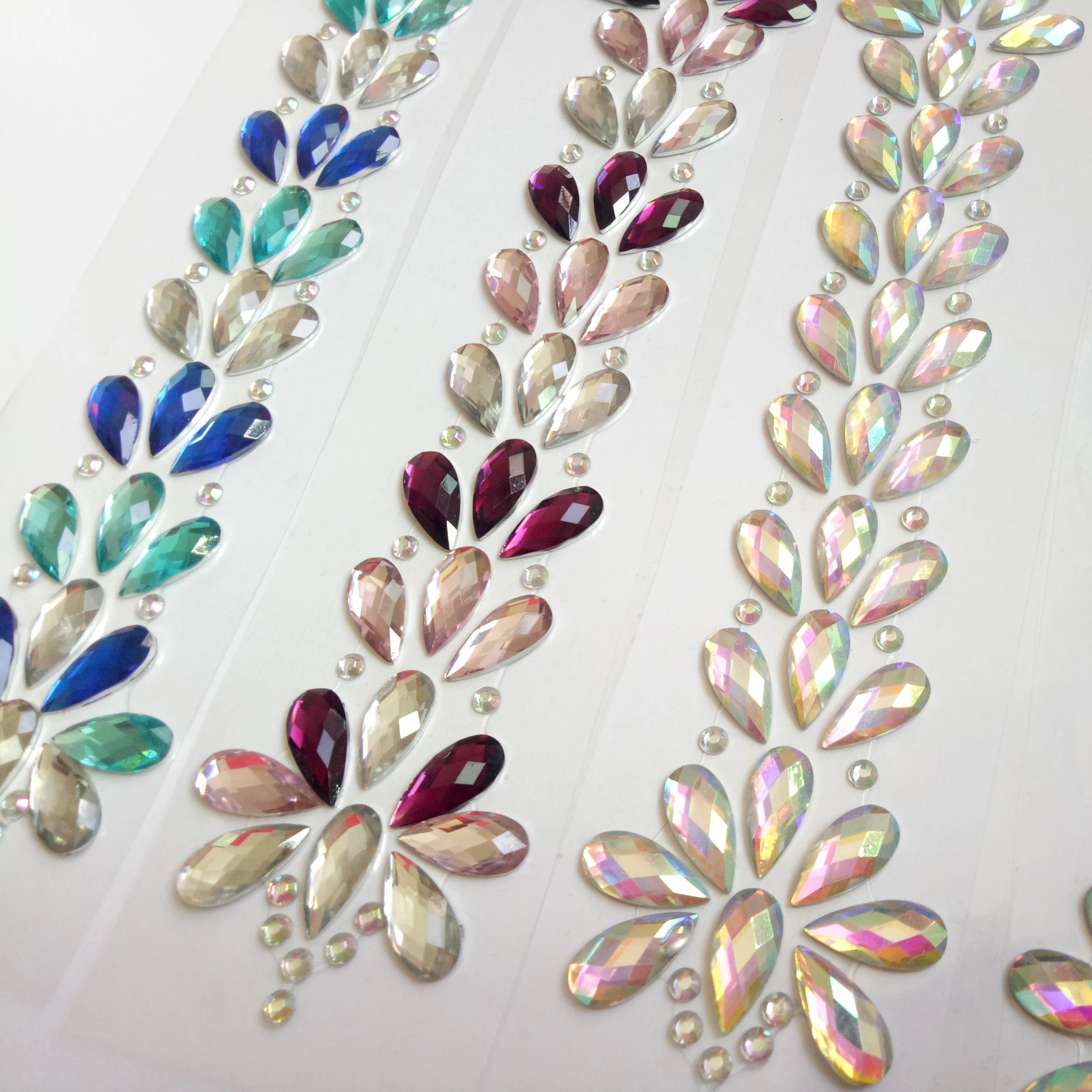 
women self adhesive crystal bead head band hair jewelry for braids 