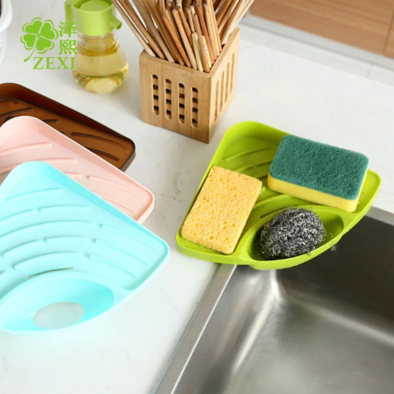 

Triangular Sink Ra Storage Ras Bathroom Sink Sponge Stand Storage Debris Kitchen Sink Multi-function Dishwasher Drain, Colors