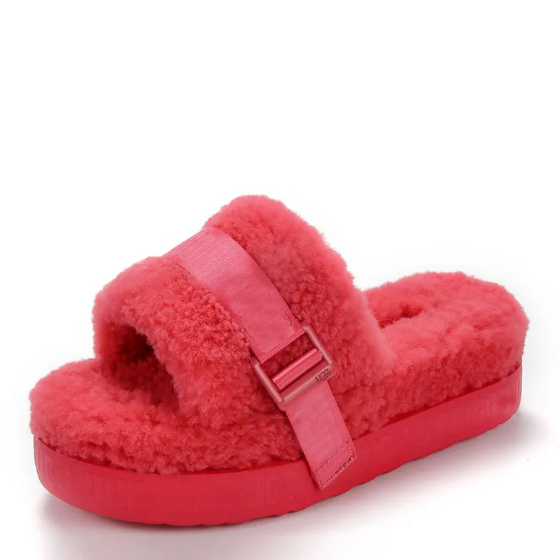 

comfort fluffy slippers flat plush real fur open toe p real fur slippers fur uggging slippersreal