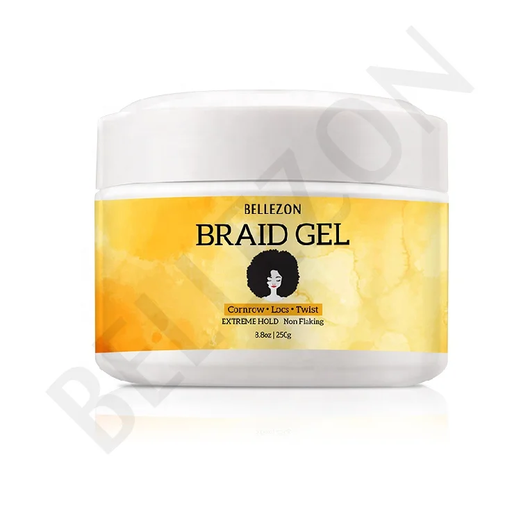 

New Arrival Private Logo No Build Up Appealing Scent Max Hold Custom Braid Loc Styling Gel for Hair Braids Twist Edge