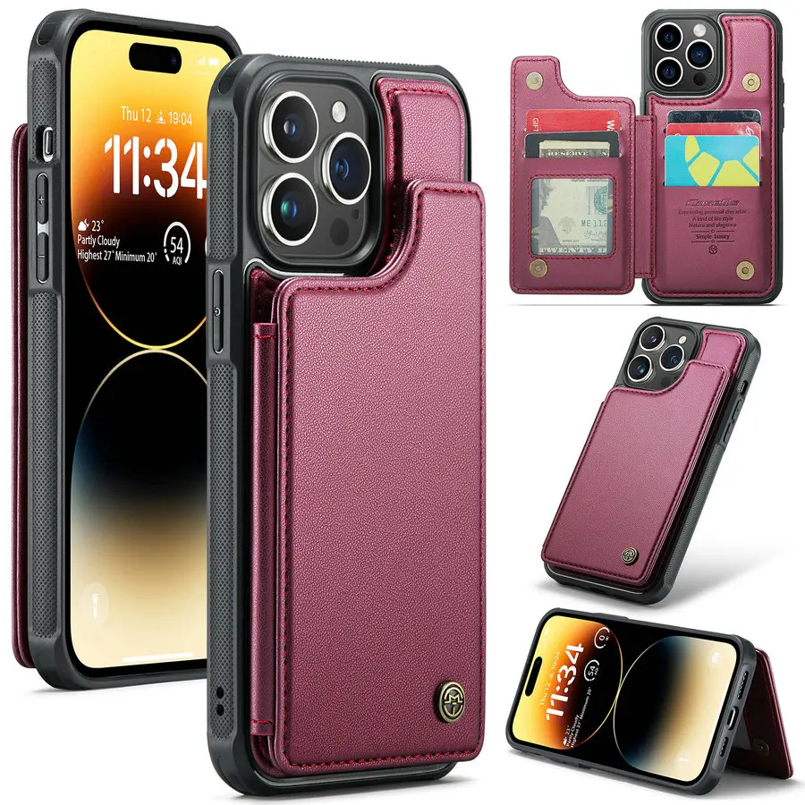 

CaseMe Luxury Phone Case for Apple iPhone With RFID Anti-Theft Protective Leather Phone Case for iPhone 15 Pro Max 14 13 12 11 X