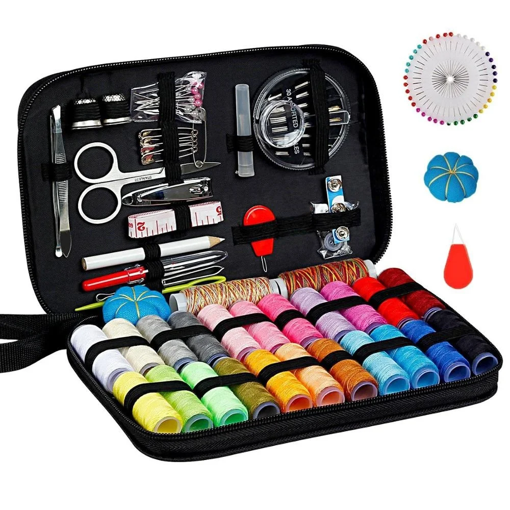 

DIY Handmade Sewing Kit Set Thread and Repair Sewing Kit Supplies For Adults, Black