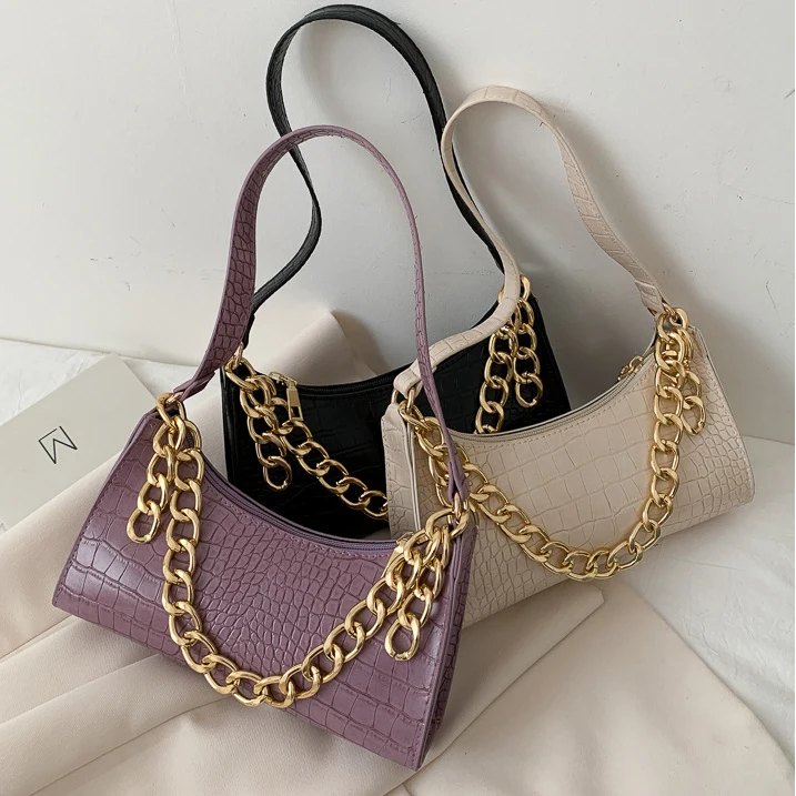 

New Korean Version Versatile Hand Bag Fashion Crocodile Print Shoulder Bag For Women, Mix