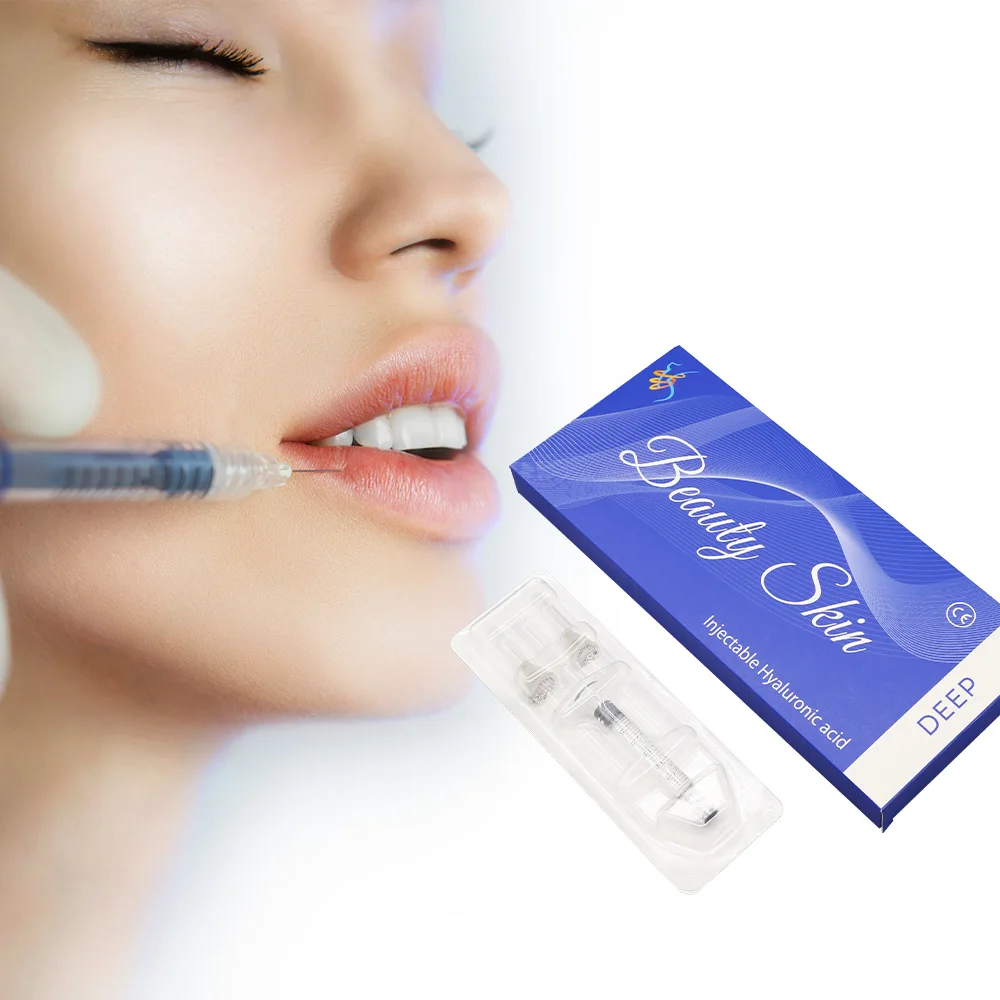 

1ml 2ml CE Korea face nose cheek smile bdde cross-linked hyaluronic acid filler injectable ha gel for lip fullnes enhancement, Transparent