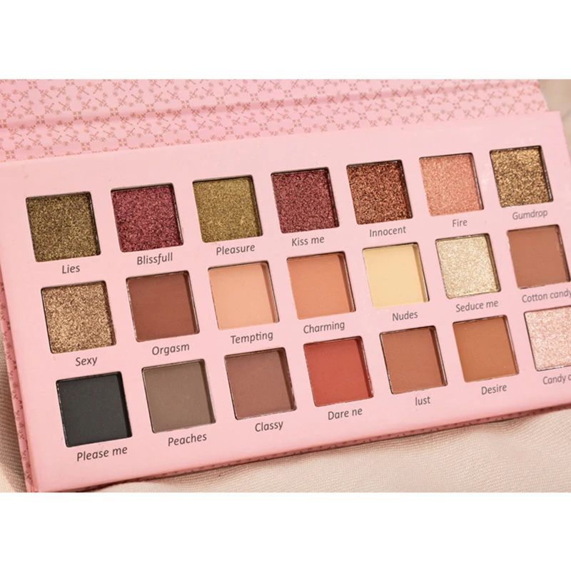 

Factory Wholesale 21 Colors Eyeshadow Matte Glitter Beauty Creations Pink Eye Shadow Palette Private Label