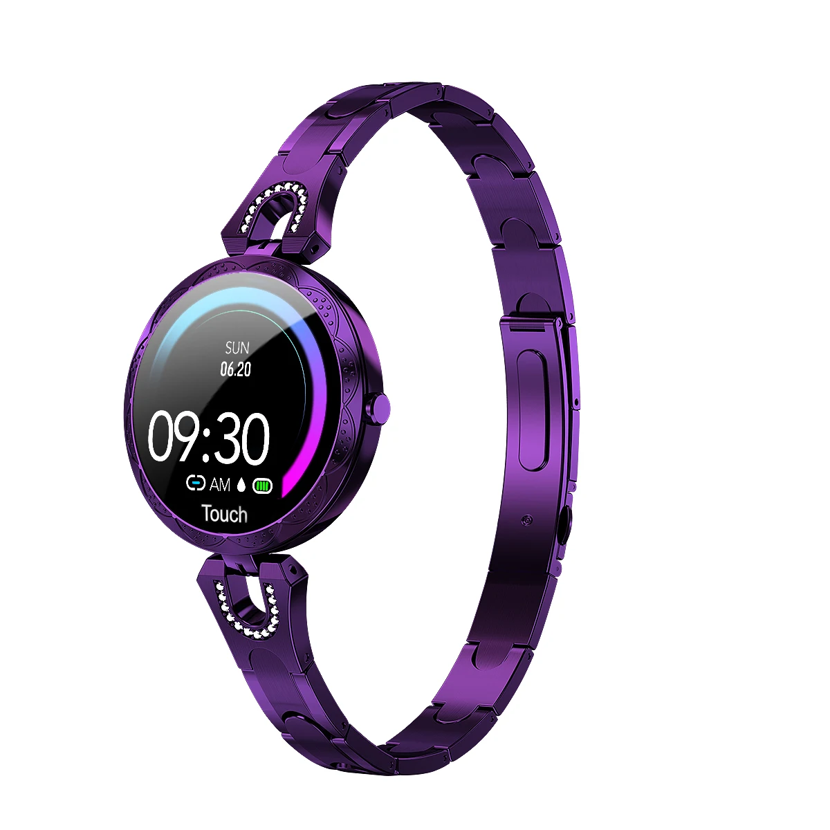 

2021 New Fashion Ladies Smartwatch AK15 Touch Screen Heart Rate Sleep Monitor Waterproof Fitness Smart Watch Women with Whatsapp, Colorful