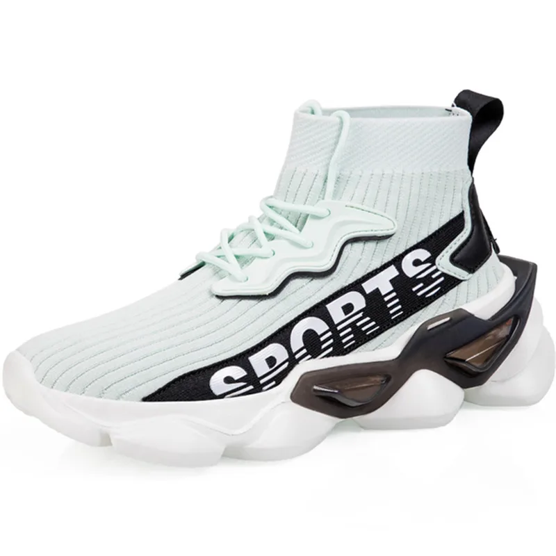 

Dropshipping Custom Logo Hot Sale Fashion Breathable Shoes Mesh Chunky Sneakers 2021 Men casual Stripey Footwear