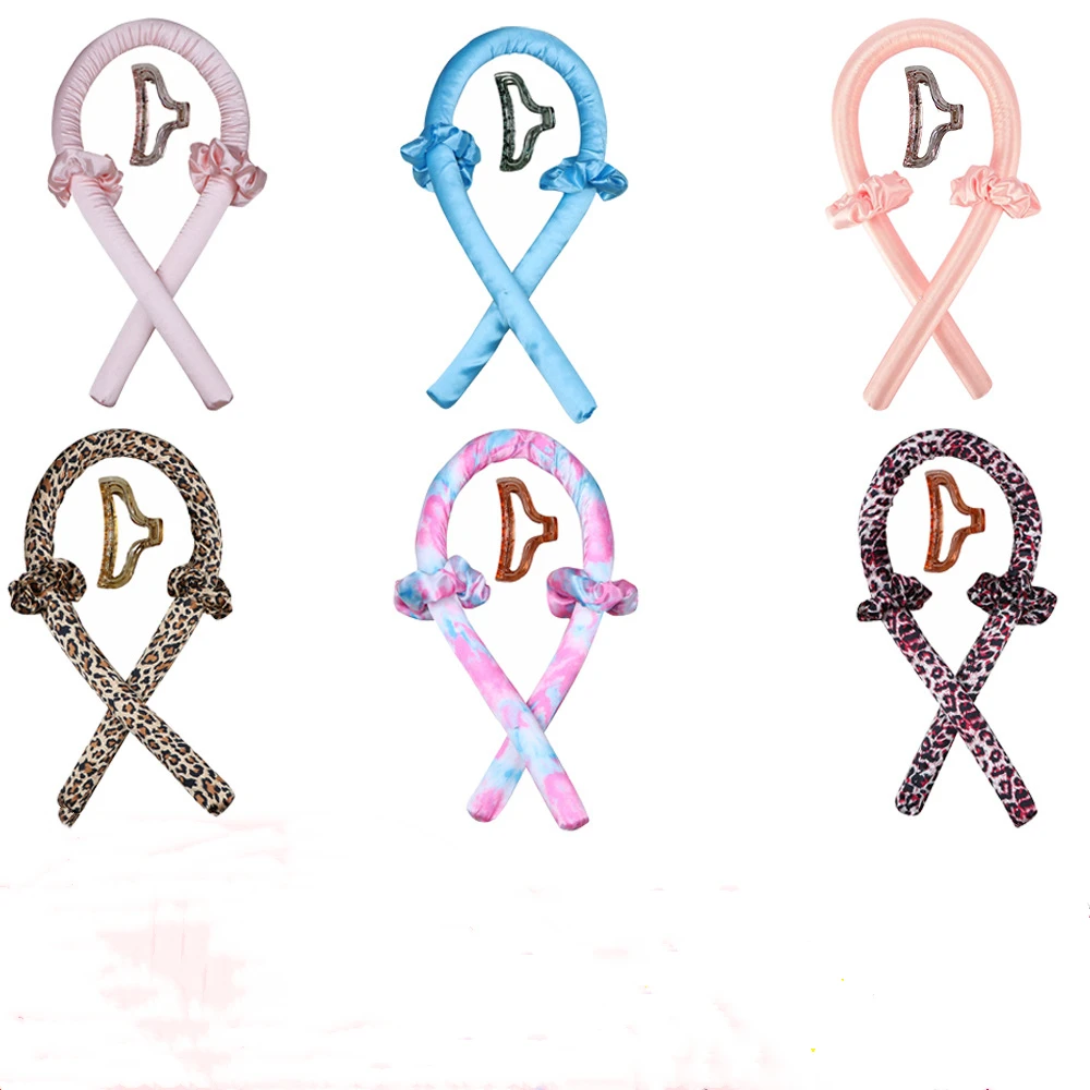 

Jachon no heat ribbon Tiara hair curler roller hair claw set Customized curling tools ribbon Sponge hair curl roller