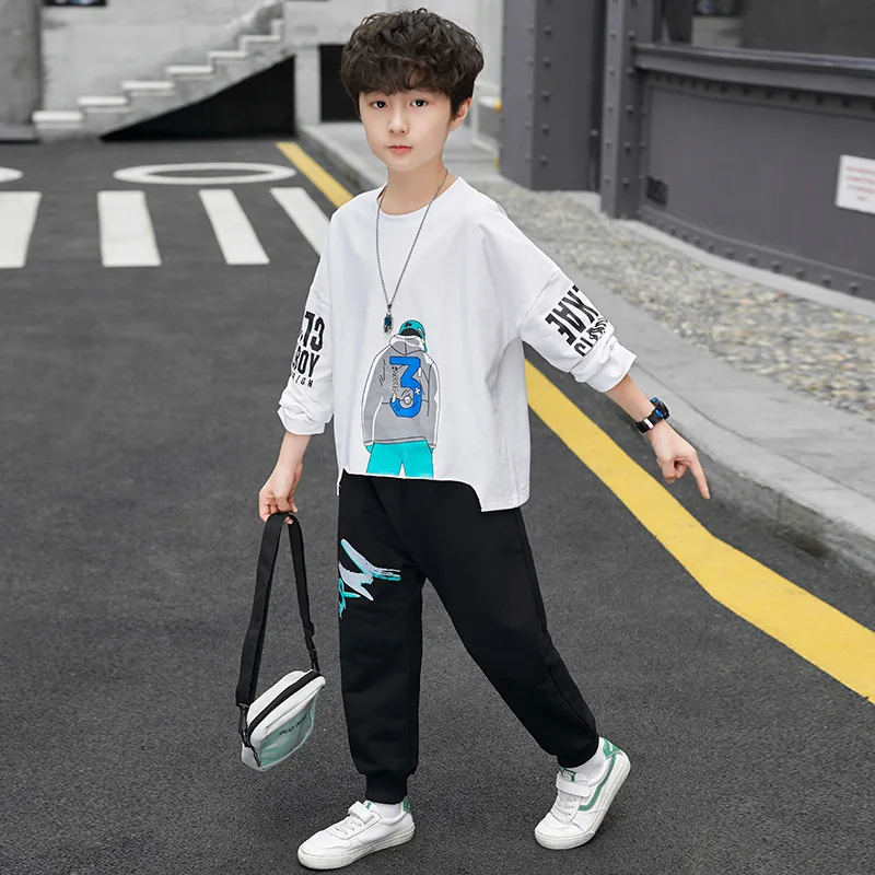 

Boys' sweater suits new medium and large children sports western style handsome