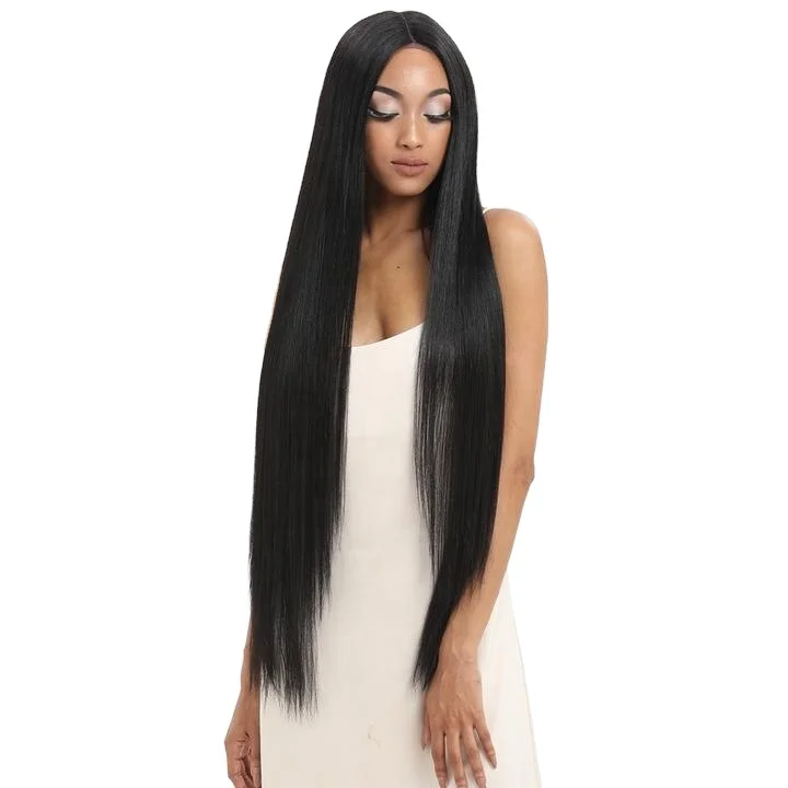 

Hot selling natural long straight wigs wholesale synthetic wig vendor synthetic fiber wig
