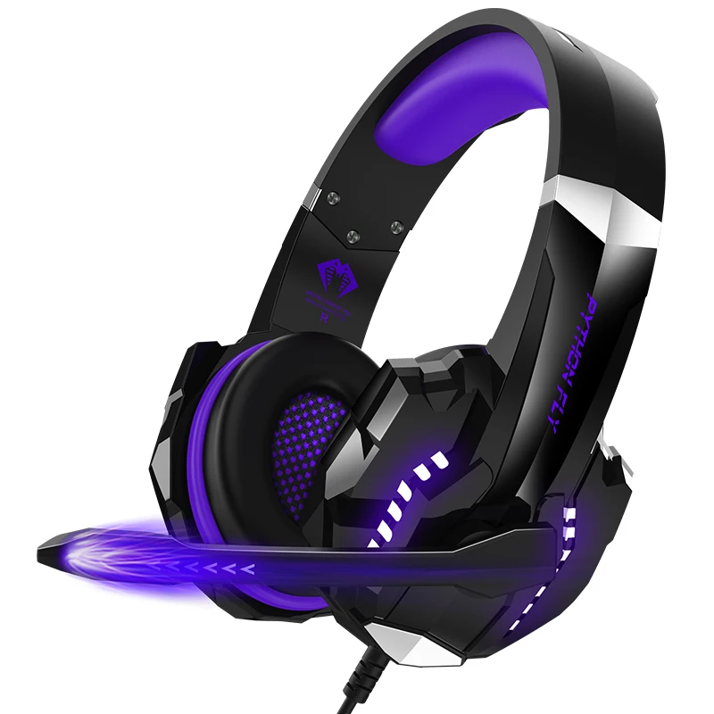 

Factory gaming headset amazon hot sale PYthon Fly G9000PRO gaming headphones with mic led