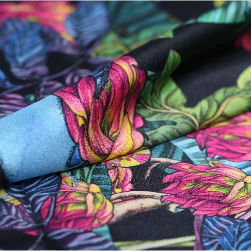 
Custom made digital printing charmeuse silk 100% luxury silk satin fabric textiles pure silk fabric 