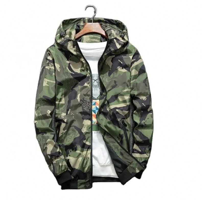 

Designer Cheap Windbreaker Streetwear Hip Hop Jackets Men Casual Spring Hooded Camouflage Men's Jackets, Red/green/orange