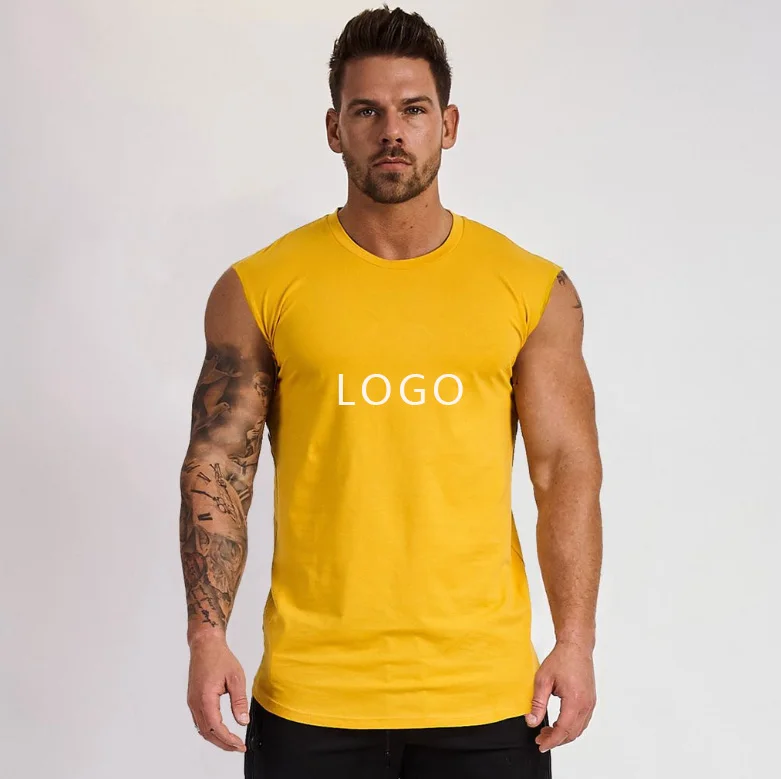 

Multiple Colour Mens Bodybuilding Muscle Workout Vest Gym Fitness Running Sports Comfortable Quick Drying Shirt Man, As picture