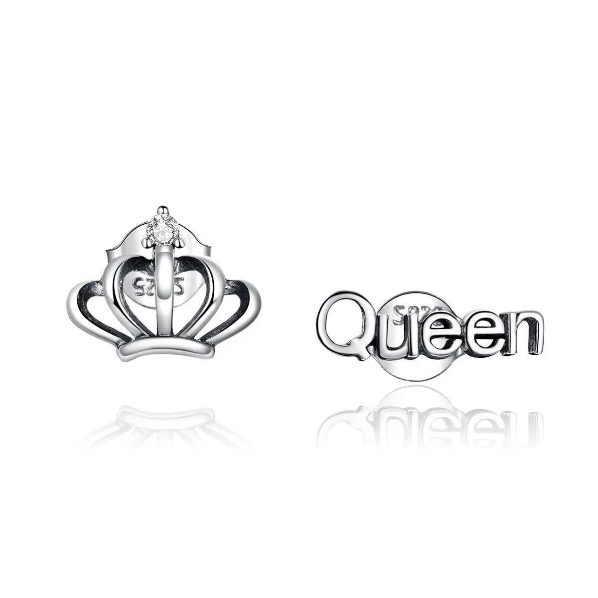 

Crown of Queen Oxidized Stud Earrings 925 silver Women Jewelry Earring
