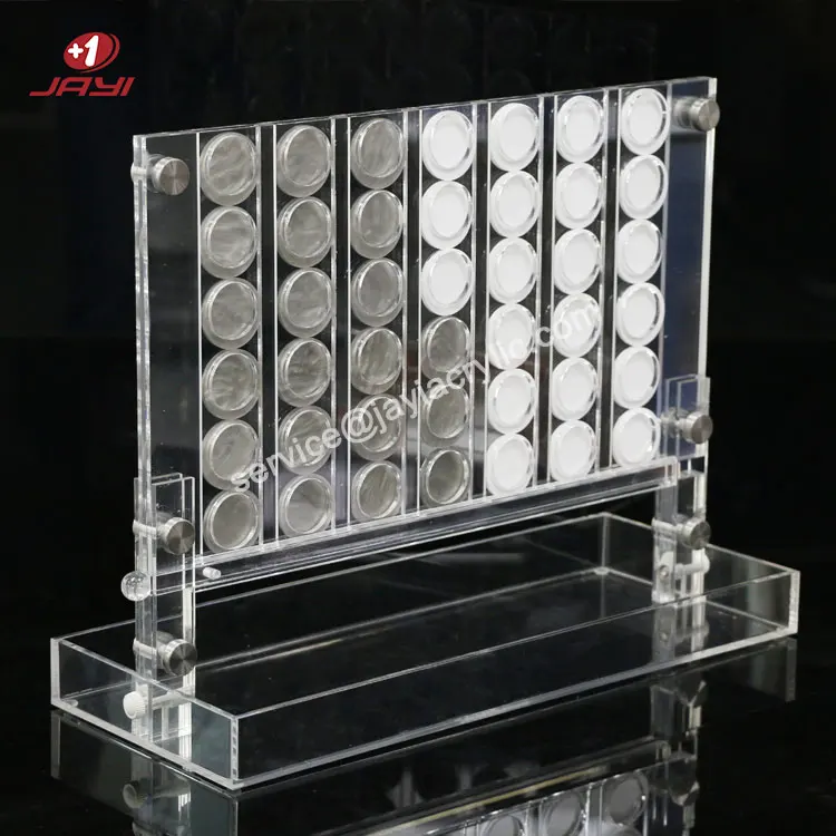 

JAYI Wholesale Custom Acrylic Family Games Table Four in a Row Game Lucite Connect 4 Game Decor, Pearl grey + white