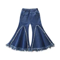 

RTS Fashion Apparel Vintage Children Jeans Girls Denim Bell Bottoms Pant