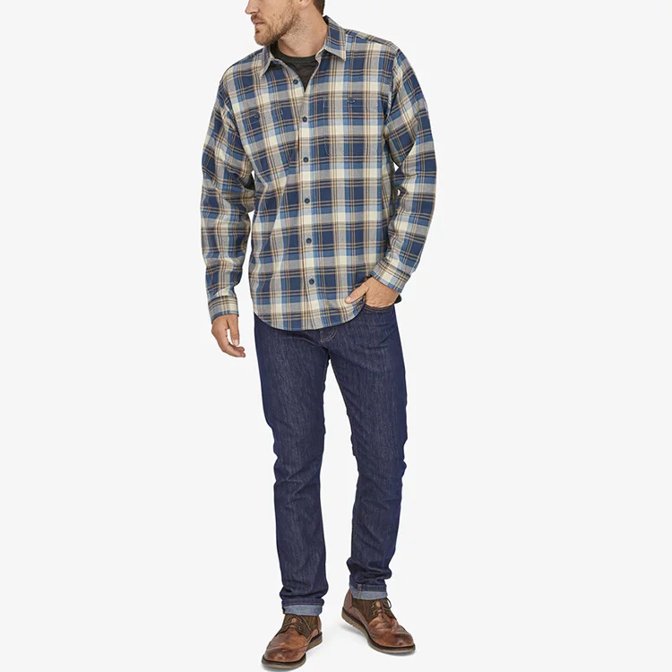 

Custom New 2021 Men's Oversized Casual Work wear Pure Cotton Plaid Long shirt Blouse, Custom color