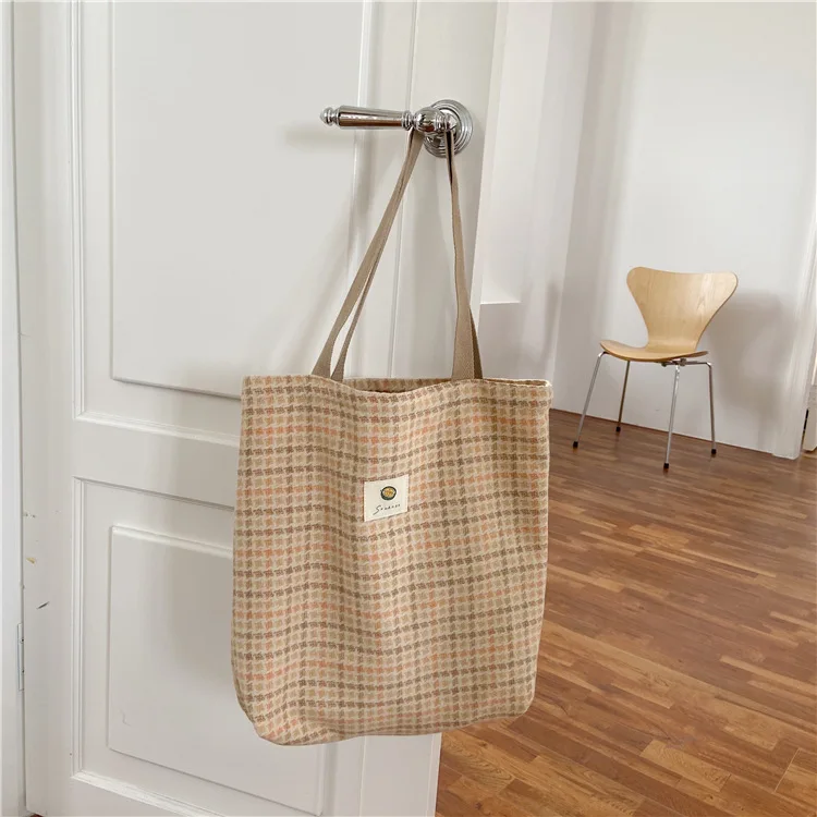 

Custom Fashion Vintage Striped woolen Single Shoulder Bag College Wind Large Capacity handbag Wholesale, Customized color