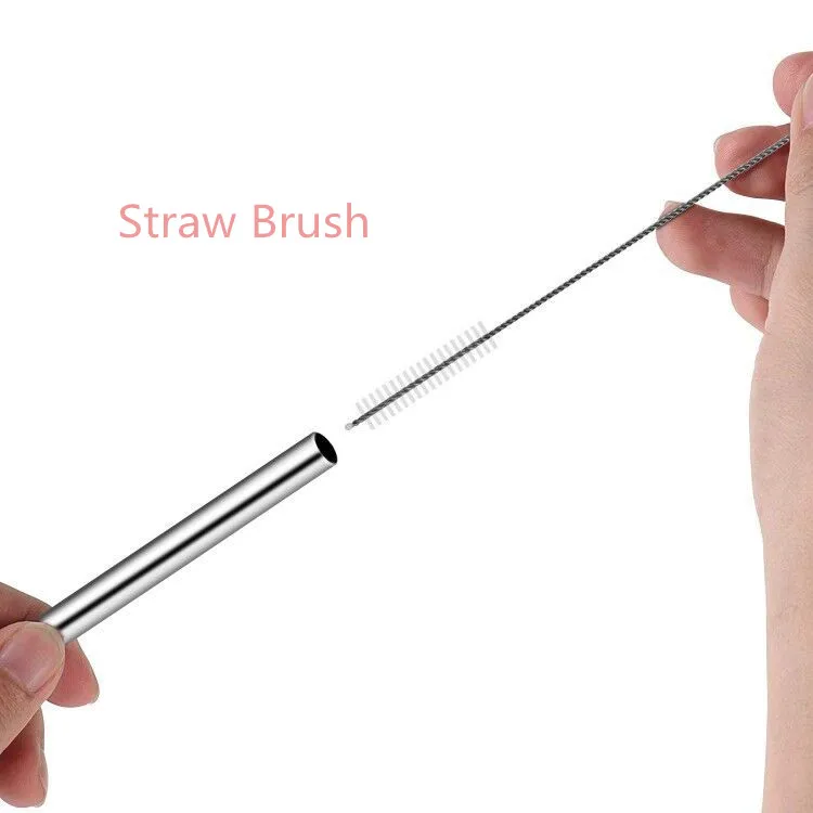 

Bamboo Straw Cleaning Brush Silicone Metal Stainless Steel Drinking Straw Cleaning Brush