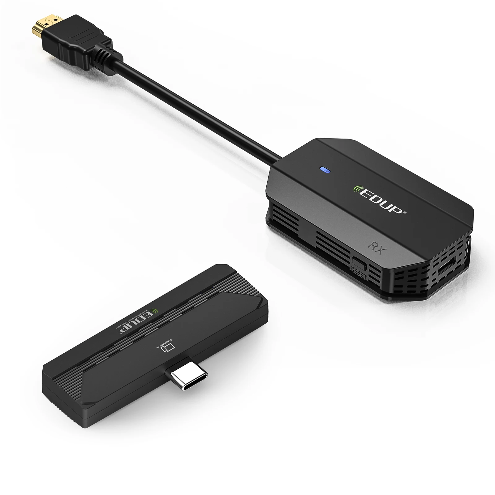 EDUP kabelloser HDMI-Übertrager (Sender + Empfänger), 1080p, USB-C