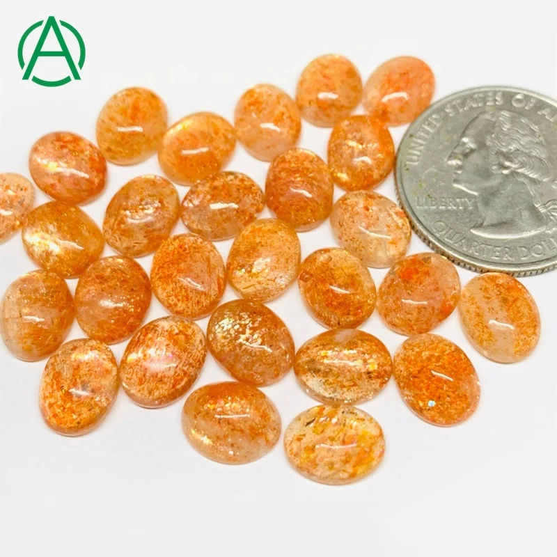 

Loose Gemstone Cabochon Sunstone Oval Cabochons for Rings Pendants Accessories Arthurgem Natural Jewelry Making Cabochon Cut GTC, 100% natural color